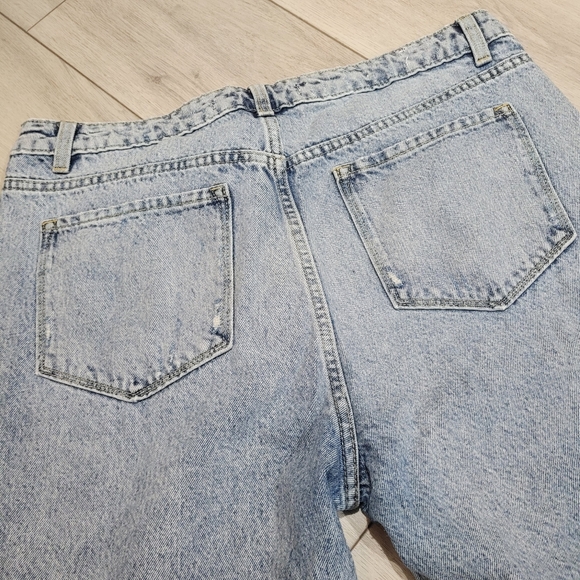 Denver Hayes Women's Acid Wash Wide Leg High Waist Cotton Denim Jeans 14 Blue - Picture 6 of 8